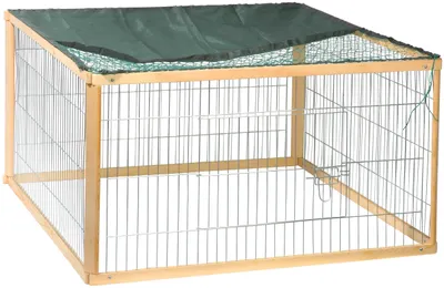 Zdjęcie produktu dla Solidchoice - Drewniany dom zewnętrzny dla małych zwierząt, wymiary: 100 x 100 x 58,5 cm