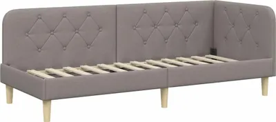 Image de vidaXL Cadre de lit d'angle Taupe 80 x 200 cm Tissu