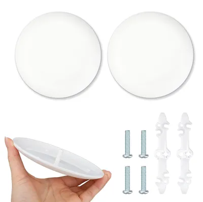 Immagine prodotto di 2 copriplafone in plastica, rotondi, per coprire fori di diametro compreso tra 8,89 e 10,16 cm (bianchi)