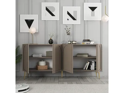 Obrázek produktu pro Skye Decor, Lyon 80 - Atlas, Zlatá, Konzola, Atlas, 100 % MELAMÍNOVANÉ DESKY, 180 x 35 x 80 cm