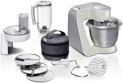 Obrázek produktu pro Bosch MUM58L20, 3,9 l, Šedá, Nerezová ocel, Bílá, Otočné, 1,25 l, 2,7 kg, 1,9 kg