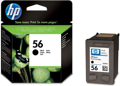 Produktbild von HP 56 Schwarz Original Tintenpatrone, Standardertrag, Schwarz, Tinte auf Pigmentbasis, 19 ml, 1 Stück(e), 520 Seiten