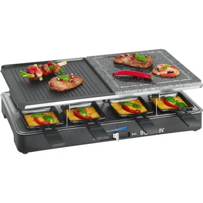 Produktbild von Clatronic®️ Raclette mit heißem Stein & Wendegussplatte | Grill mit Naturgrillstein | 8 Personen | mit regelbarem Thermostat | RG 2279 CB