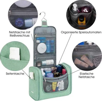Produktbild von Große Reise-Waschtasche, grün, für Damen und Herren