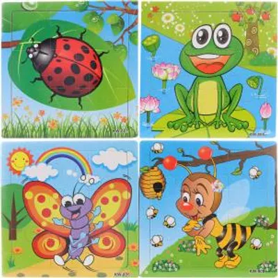Obrázok produktu pre Drevené puzzle zvieratká 9 dielikov