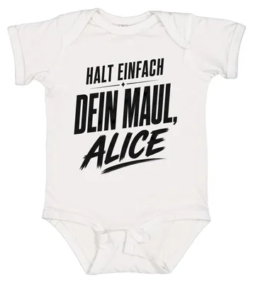 Immagine prodotto di Smettila di parlare, Alice. Regalo divertente, frase sarcastica, body per neonato, bianco, taglia 3/6 mesi
