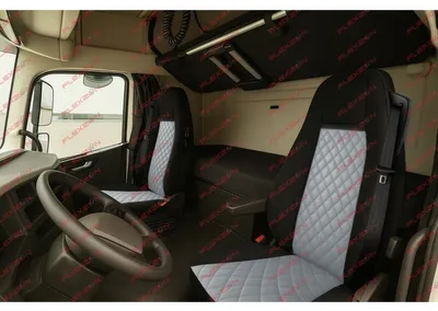 Immagine prodotto di FLZ.TAP1207SSG Set di 2 coprisedili in Pelle finta per VOLVO FH12 EURO 5 2006-2015 - grigio-nero