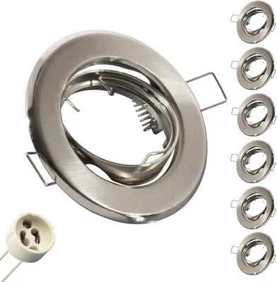 Produktbild von 6 x Einbaustrahler B002-SN, Eisen-gebürstet mit GU10 Spot