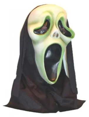 Image de Masque noir et blanc en plastique tueur en serie - fantome scream - halloween, horreur
