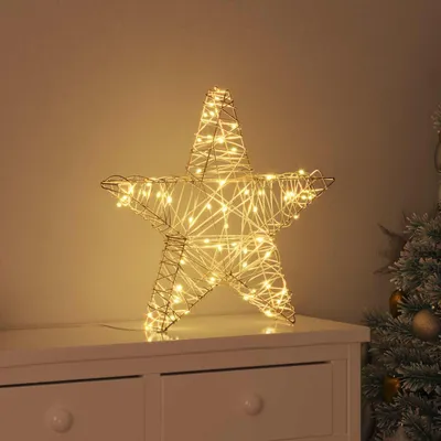 Immagine prodotto di vidaXL Stella 3D con 50 LED bianco caldo 55 x 52,5 x 9 cm rattan