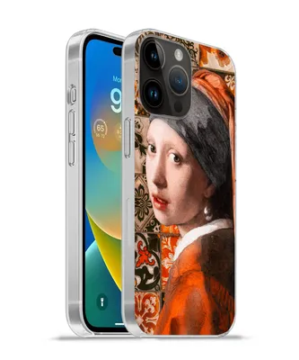Produktbild von MuchoWow® Handyhülle Schutzhülle Hülle für Apple iPhone 14 Pro Max Mädchen mit Perlenohrring - Kacheln - Vermeer Silikon Softcase Handy Hülle - Hardcover