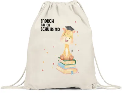 Produktbild von Endlich bin ich Schulkind Turnbeutel Giraffe Einschulung Schulkind