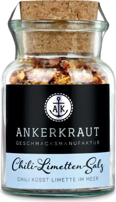 Produktbild von Chili-Limetten-Salz, 70g im Korkenglas