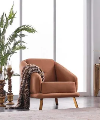 Produktbild von Designer Sessel Wohnzimmer Luxus Sitz Polster Textil Möbel Modern Lehnstuhl Neu