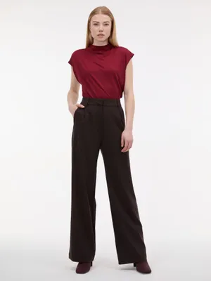 Produktbild von Orsay Dunkelbraune Damenhose mit weitem Bein 38