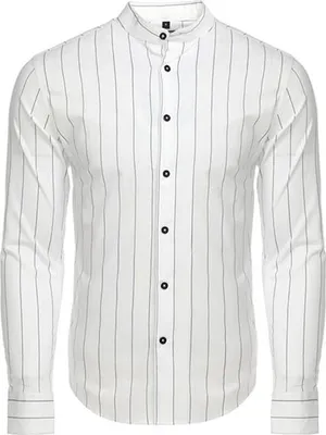 Immagine prodotto di Camicia di design CARISMA nuova di zecca con righe sottili, bianca, taglia 4XL