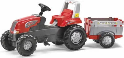 Obrázok produktu pre Rolly Junior RT pedálový traktor s vlečkou červeno-šedý