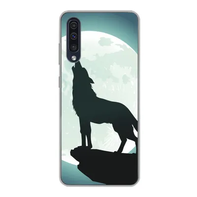 Produktbild von MuchoWow® Handyhülle Schutzhülle Hülle für Samsung Galaxy A30s Wolf - Mond - Stein Silikon Softcase Handy Hülle - Karteninhaber