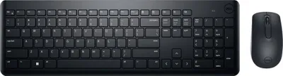 A black Dell keyboard and mouse set is shown from a top-down perspective on a white background.