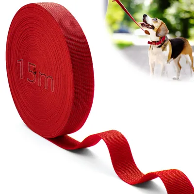 Image de Sangle en polypropylène - Largeur : 20 mm - Pour la fixation et la sécurisation - Longueur : 15 mètres - Couleur : rouge