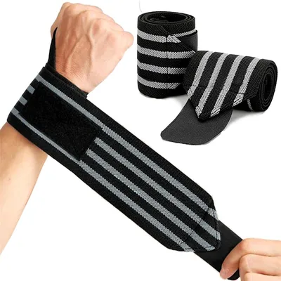 Produktbild von Handgelenk Bandagen Wrist Wraps 50cm Handgelenkbandage fuer Fitness, Handgelenkstuetze, Bodybuilding, Kraftsport & Crossfit(Grau)