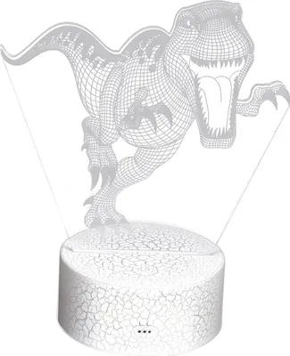 Imagen del producto de Lámpara de noche con forma de dinosaurio, efecto 3D, 16 colores, 5 niveles de brillo y 4 modos de parpadeo. Ideal como regalo de cumpleaños para niños