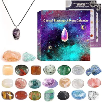 Image de Calendrier de l'Avent de Noël 2026 pour femmes - Coffret de cadeaux comprenant des pierres précieuses et des bijoux