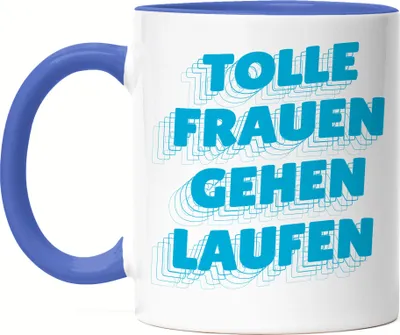 Produktbild von Tolle Frauen Gehen Laufen Tasse Blau Running Läuferin Joggen Sportlerin Bewegung Hobbie Sport Freizeit Laufschuhe