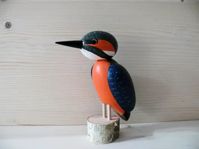Produktbild von Ganzjahresdekoration Holzvogel Eisvogel Höhe 9cm