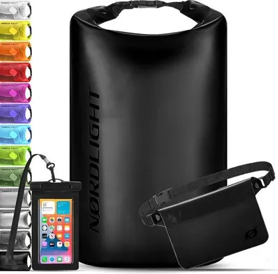 Produktbild von Famanu Dry Bag Wasserfeste Tasche 2 l, 5 l, 10 l, 15 l, 20 l, 30 l - Mit Rollverschluss und Schulterriemen