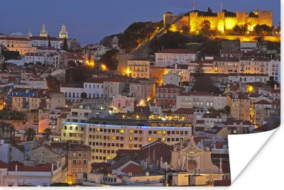 Produktbild von MuchoWow® Poster Die historische Alfama in der Abenddämmerung in Portugal 180x120 cm - Fotoplakat