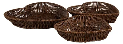 Productafbeelding van Clayre & Eef Korb set, bestaande uit 3 bruine kunststof manden