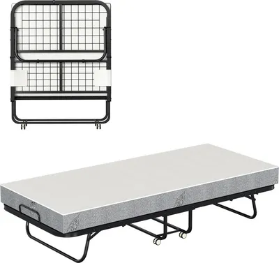Produktbild von Jayseuw 90x200cm rozkladacie lôžko pre hostí do 150 kg, s matracom a ochranným poťahom, na kolieskach