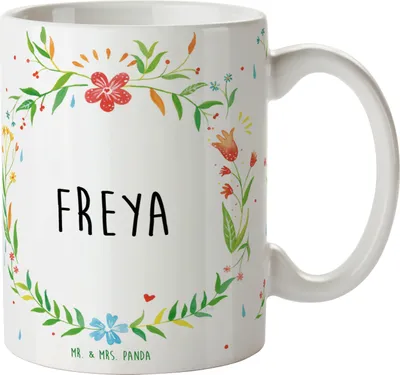 Produktbild von Mr. & Mrs. Panda Teetasse Freya - Geschenk, Kaffeetasse, Kakaotasse, Trinkbecher, Geschenktasse, Tasse