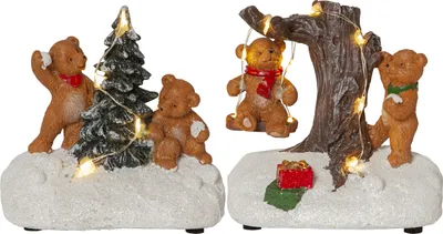 Produktbild von LED Dekoleuchte ,Tedville, 2er Set, Batterie und Timer, bunt