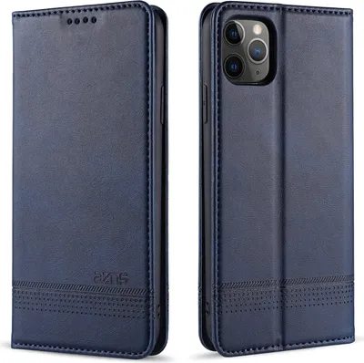 Image de LaimTop Housse en cuir pour iPhone 11 Pro, étui à rabat Portefeuille Fermeture magnétique Support Housse de protection pour iPhone 11 Pro Bleu