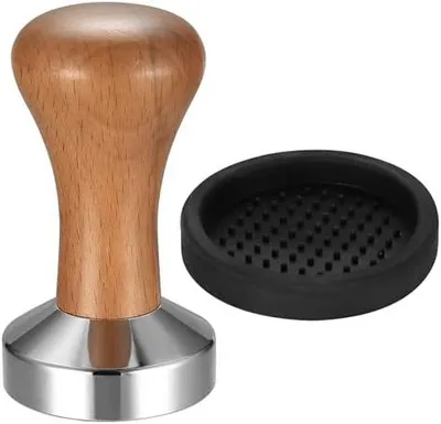 Produktbild von 51mm Kaffee Tamper, Espresso Tamper für Kaffee, Edelstahl Kaffeestampfer, 51mm Stempel Stampfer Set mit Holzgriff für Espressomaschine, Cafes und Kaffeeliebhaber