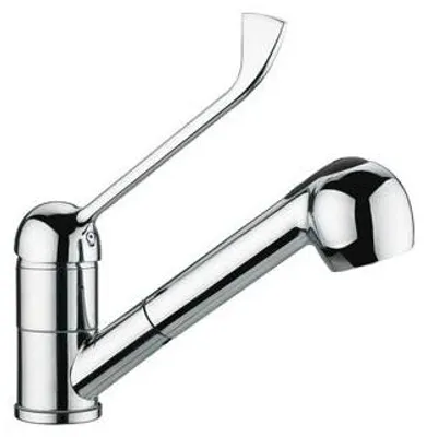 Produktbild von Einhebelmischer ausziehbar mit Klinik-Hebel Messing verchromt