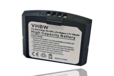 Produktbild von vhbw Akku Ersatz für Sennheiser 500898, 523306, BA-300, BA300, HC-BA300 für wireless Headset Kopfhörer (140mAh, 3,7V, Li-Polymer)