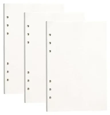 Produktbild von 3 Packungen Nachfüllpapier A5,6 Löcher Nachfüllblätter für Papiereinlagen 180 Blatt/360 Seiten, Nachfüllpapier für A5-Ringbuch, Agende, Planer, Tagebücher (Blanko)