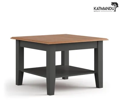 Produktbild von Couchtisch Belluno Elegante Grafit & Eiche – Kiefernholztisch mit Ablage, 70 × 70 cm