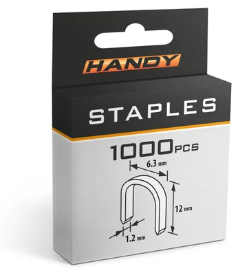 Obrázek produktu pro Sponky do sešívaček / sponkovaček -1,2 x 6,3 x 12 mm - 1000 kusů - včetně pro ruční sponkovačku