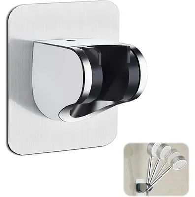 Produktbild von Duschhalterung Ohne Bohren, Wand Montierte Handbrause Halterung, Universelle Brausehalter, 45¡ã Verstellbare Duschkopfhalterung, Duschkopfhalterung fš¹r die Wand, Badezimmer, Toilette