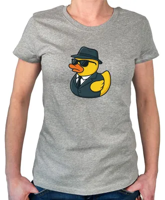 Produktbild von Huuraa Damen T-Shirt Quietscheente Agent Gummiente Spion M Sport Grey Bio Baumwolle Fairtrade Damenshirt Geschenkidee