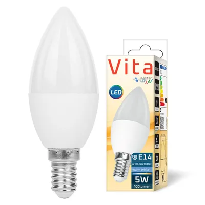 Obrázok produktu pre MasterLED LED žiarovka E14 Candle C37 5W 2700K teplá biela 400 lm - úsporná žiarovka 230V