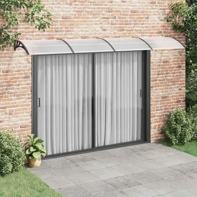 Produktbild von Türvordach für Haustüren 400x100 cm aus Polycarbonat, Schwarz