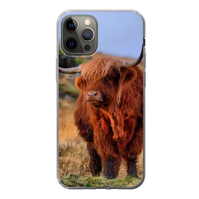 Produktbild von MuchoWow® Handyhülle Schutzhülle Hülle für iPhone 12 Pro Schottische Highlander - Gras - Steine Silikon Softcase Handy Hülle - Abdeckung