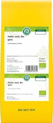Produktbild von Pfeffer weiß ganz 500g - Einzelgewürz von Lebensbaum