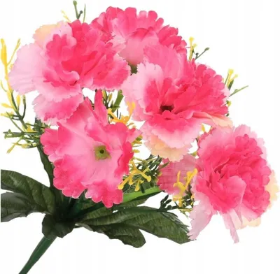 Produktbild von Dekolo Künstliche Blumen Dekorationen Deko Pflanzen Blumensträuße Nelken Amaranth 22cm