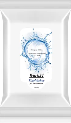 A package of wet wipes for a waterbed.